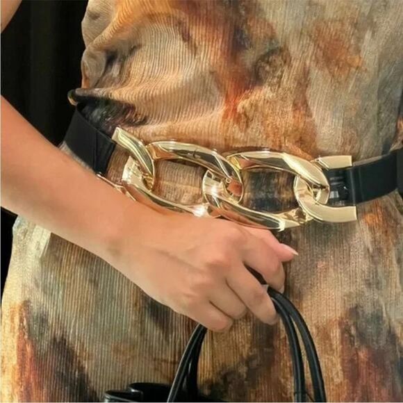 NWT ZARA LINKED BUCKLE BELT Sz 30 - Picture 1 of 12